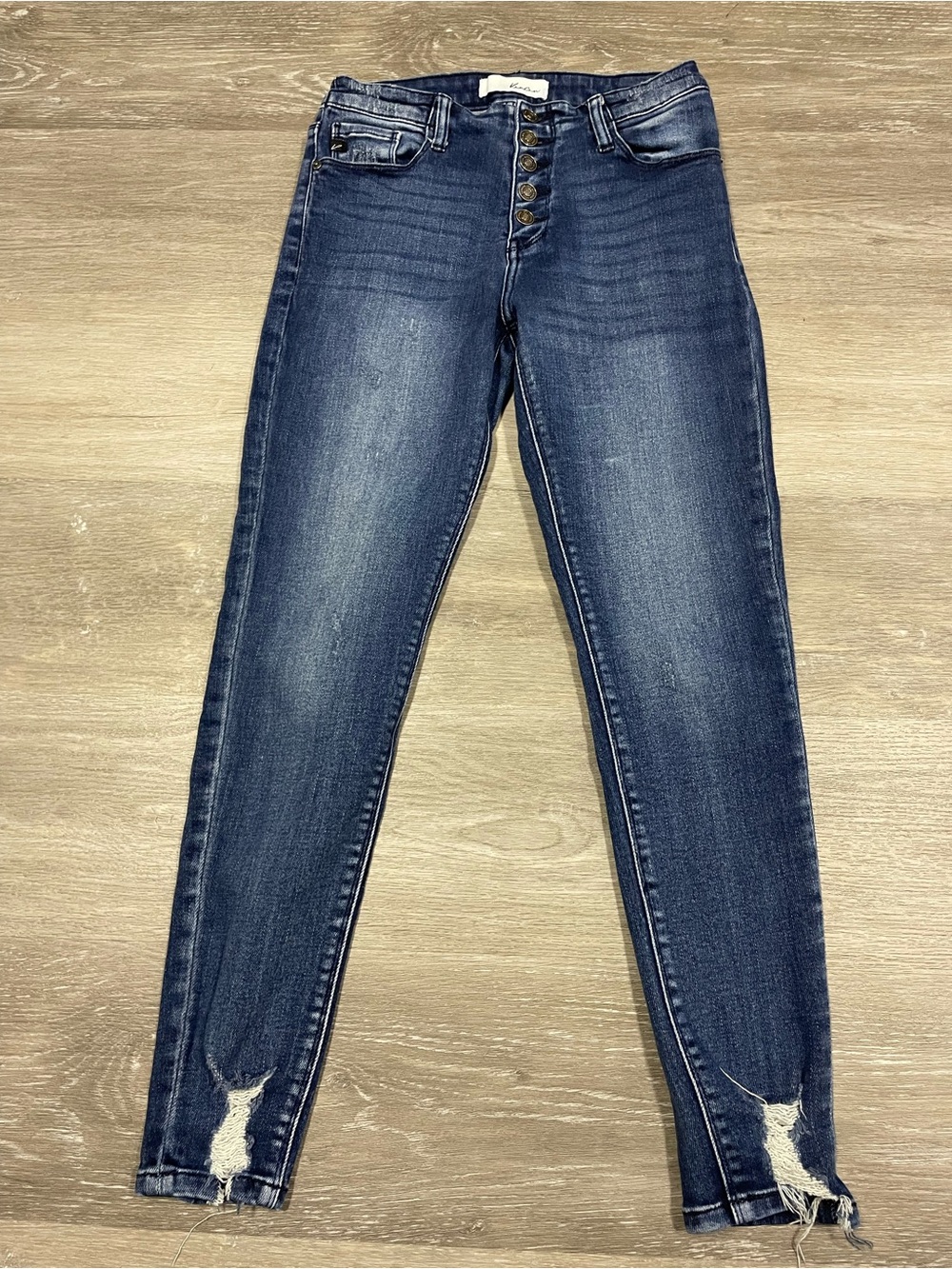 KanCan High Rise Super Skinny Button Fly Distressed Frayed Hem Jeans Size 9/28